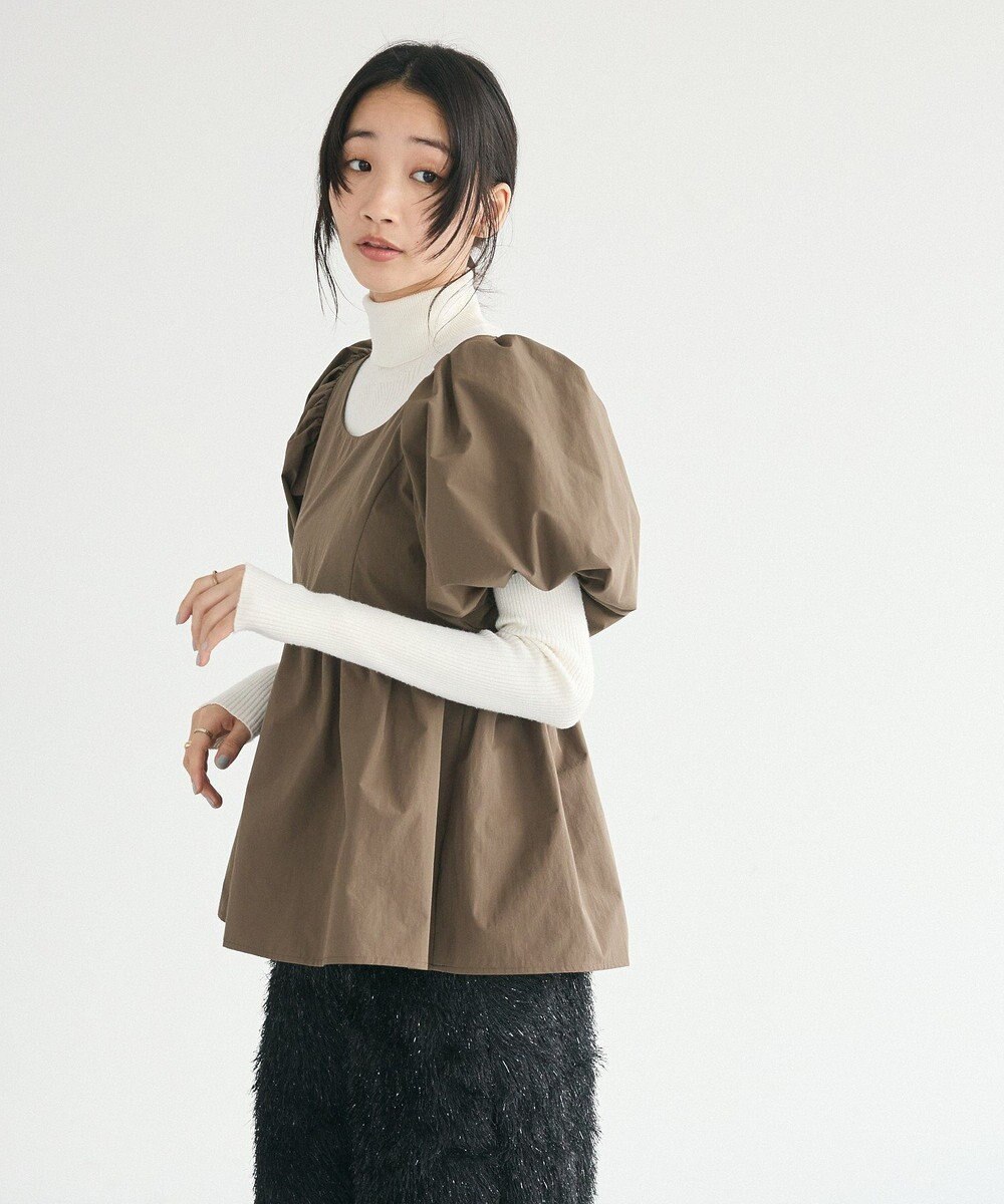 CRAFT STANDARD BOUTIQUE パフスリーブペプラムブラウス 