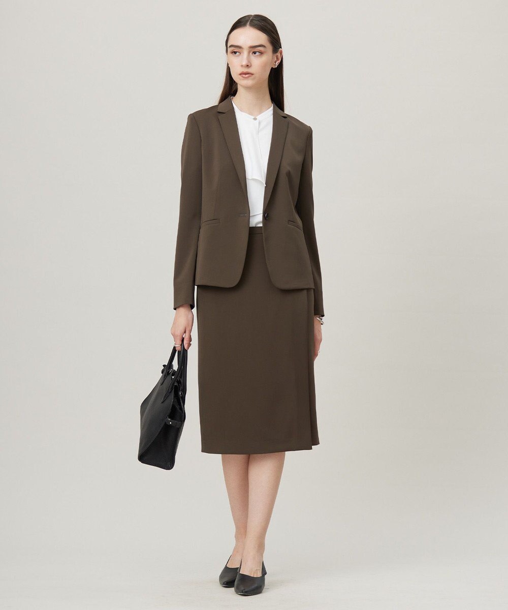 ICB 【洗える】ストレッチジョーゼット ラッフルデザインブラウス 