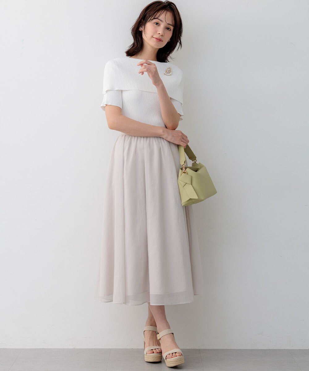 組曲 【WEB限定】クリアストレッチオフショルダー ニット 