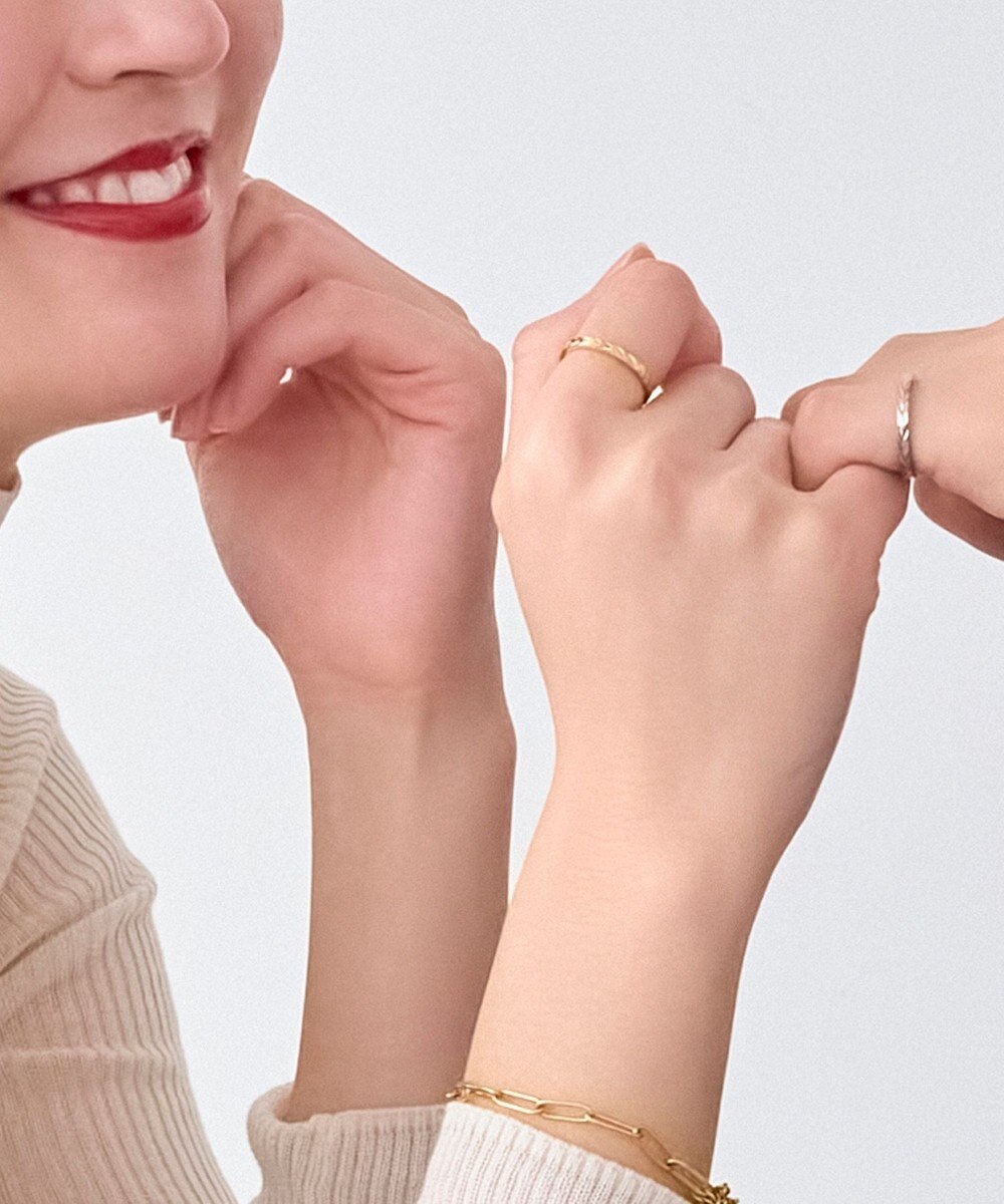 Phoebe 【金属アレルギー対応】メタルリーフカットリング　ゴールド　9号/11号/16号　サージカルステンレス 