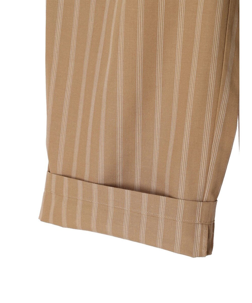 Green Parks 綿麻混タックストレートワイドパンツ 