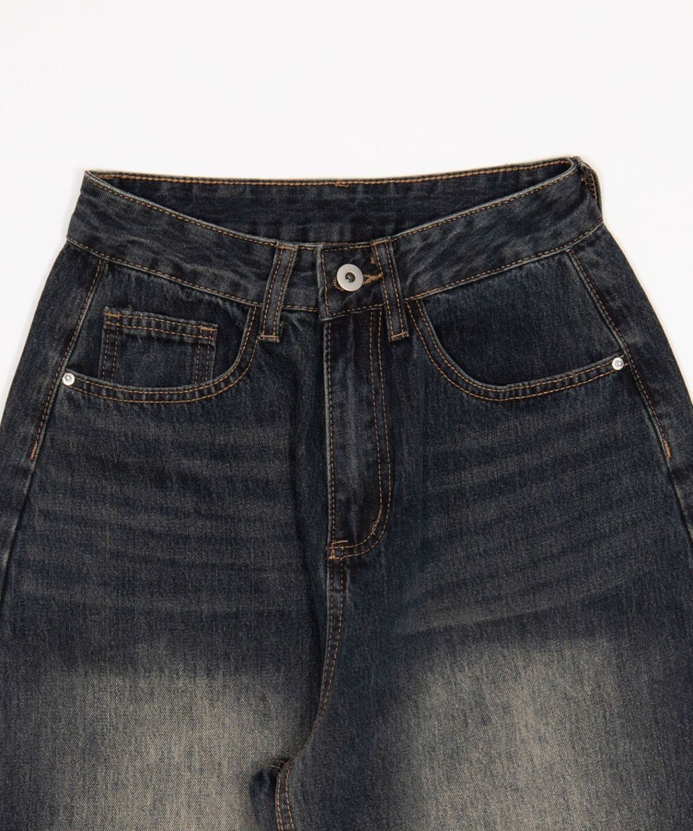 WEGO バックベルトクロスバギーデニム 
