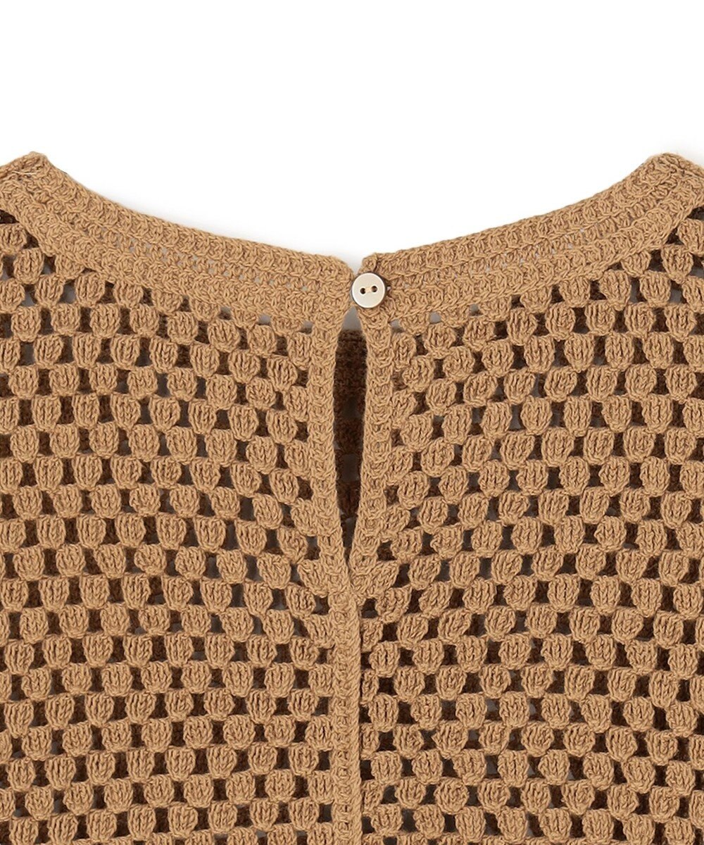 UNFILO クロシェレースニット ハーフスリーブ プルオーバー 