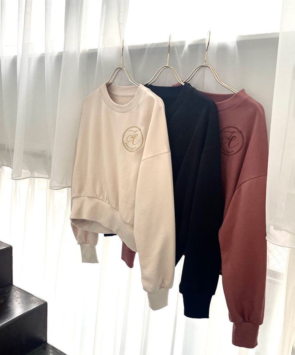 Feroux 【洗える】ロゴ刺繍裏毛 プルオーバー 