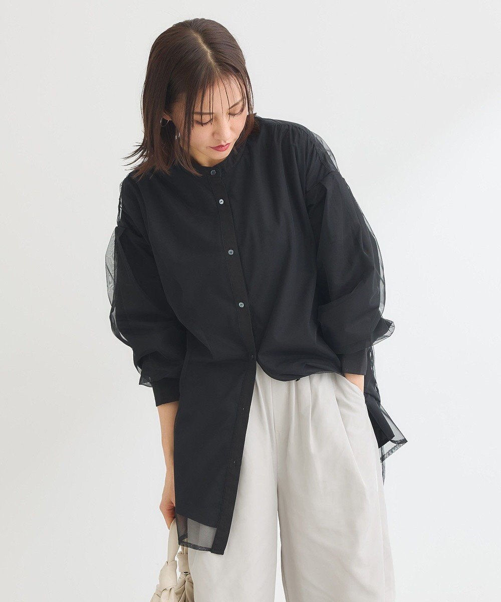 Green Parks ２Ｗａｙ　チュールドッキングシャツチュニック 