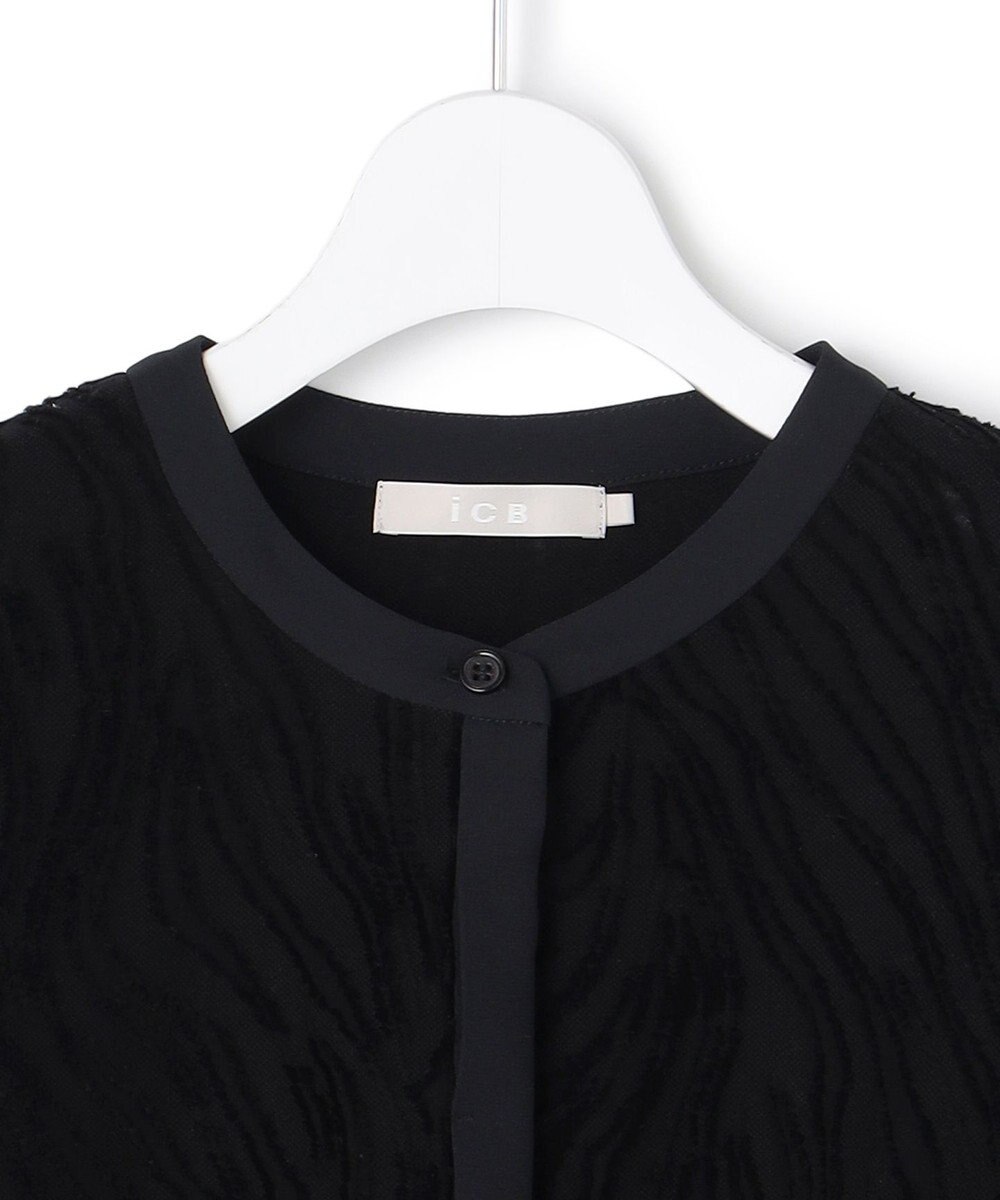 ICB L カットジャガードジャージー デザイントップス 