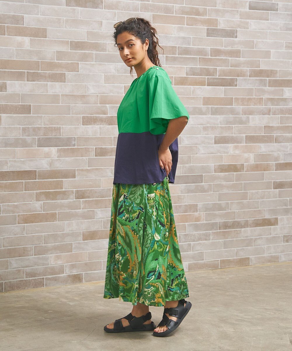 J.PRESS YORK STREET 【WOMEN】プリントフレア スカート 