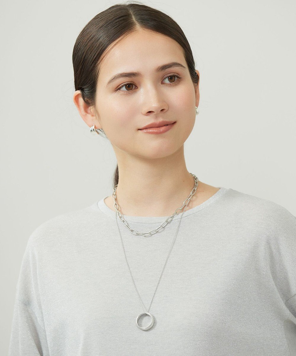 自由区 ダブルチェーンリング ネックレス 