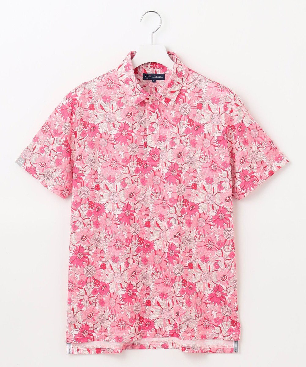 23区GOLF 【MEN】【UVケア/吸水速乾】スプリングフラワー柄 半袖ポロシャツ 