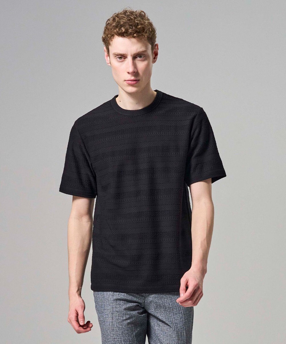 JOSEPH HOMME 【新柄 / 新素材】ジャガードボーダー　クルーネックTシャツ 