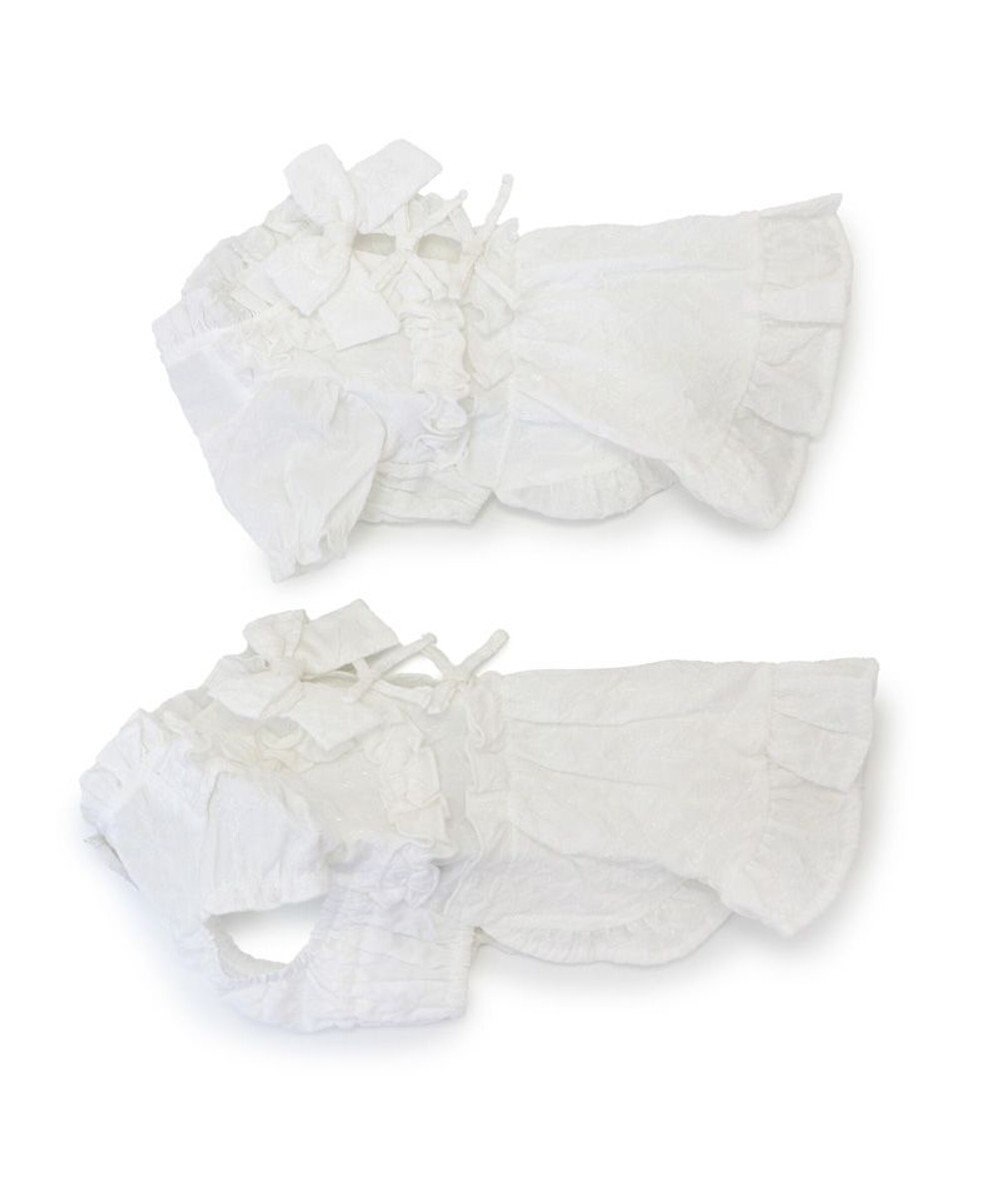 PET PARADISE cherircouture フリルリボン ワンピース 《ホワイト》 小型犬 