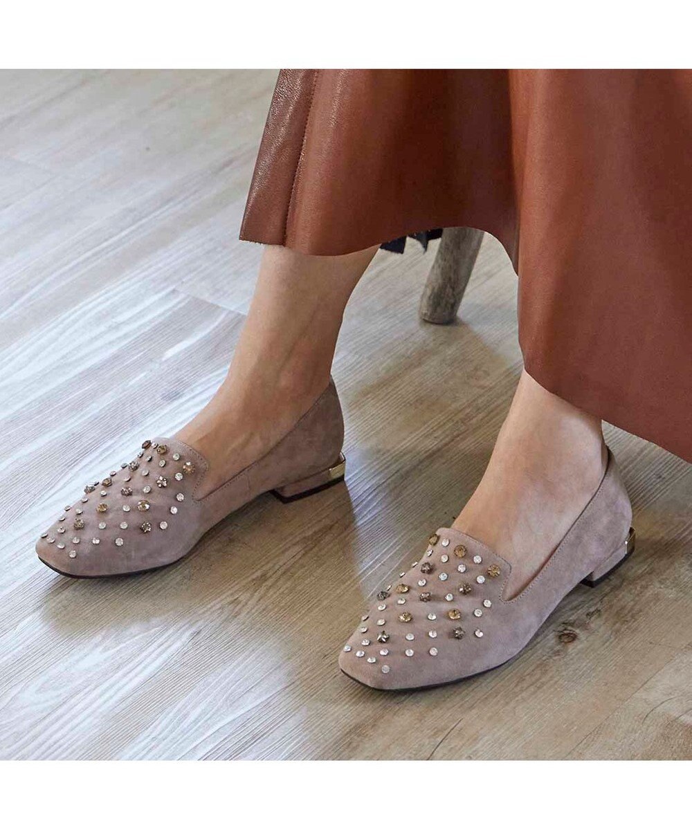 MODE ET JACOMO <MODE ET JACOMO>【軽量】ラインストーンスクエアトゥスリッポン 