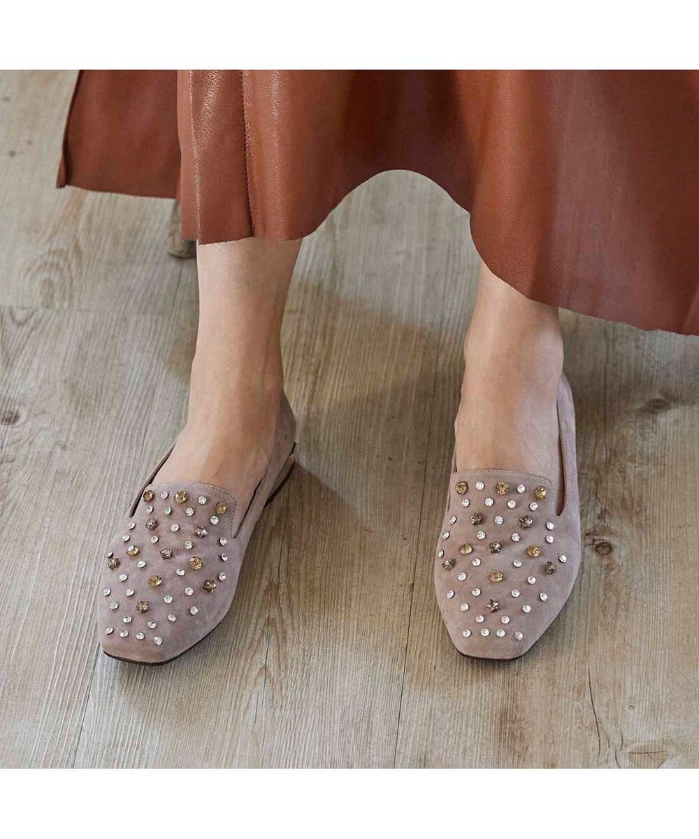 MODE ET JACOMO <MODE ET JACOMO>【軽量】ラインストーンスクエアトゥスリッポン 