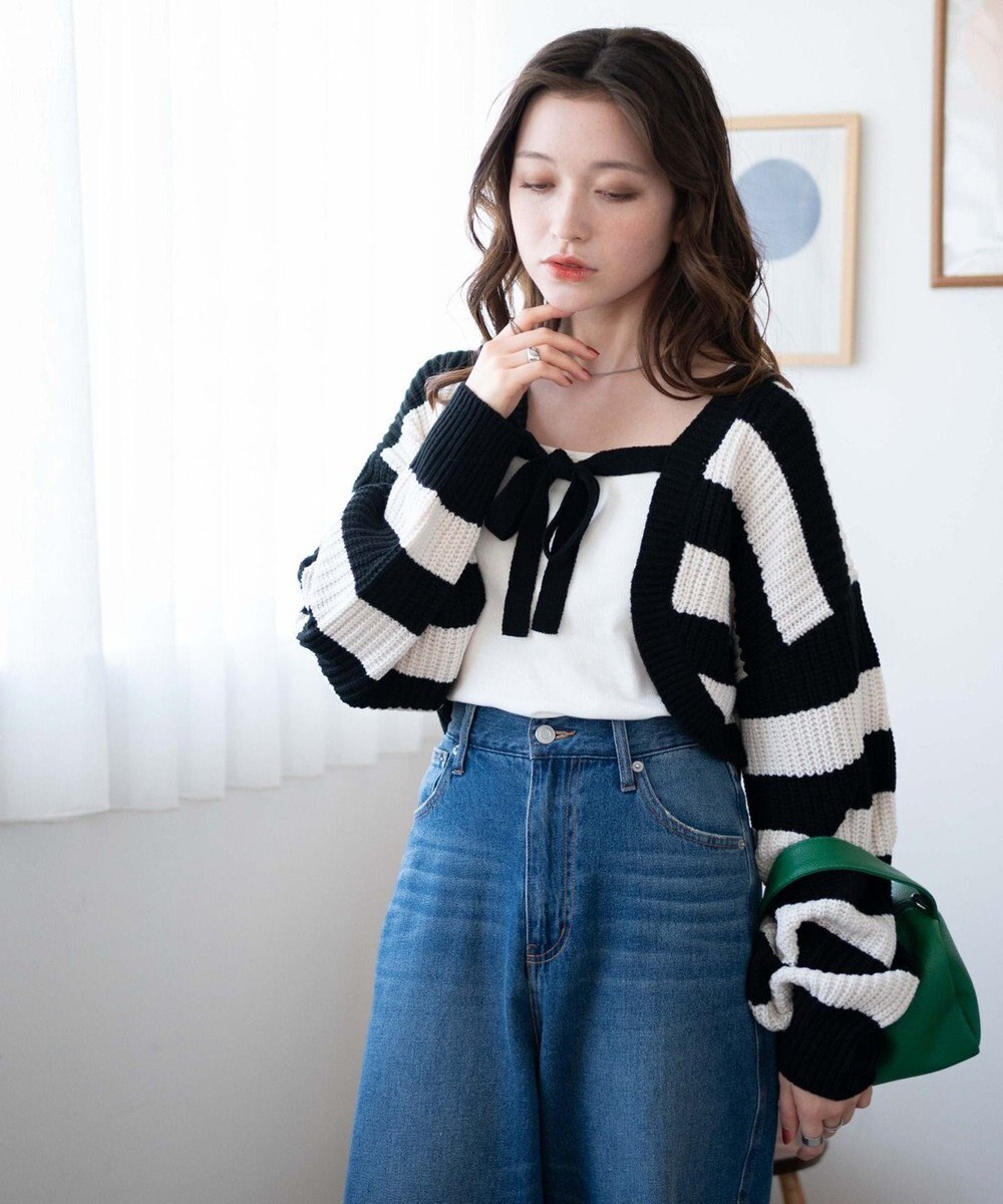 WEGO リボンニットボレロ 