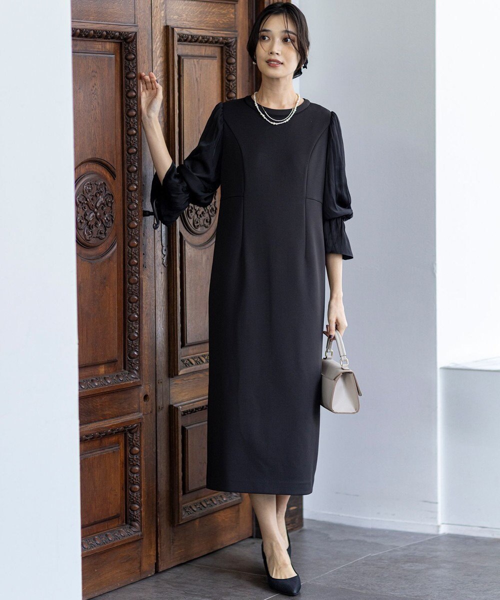 ANY SIS 【洗える】ベルスリーブナロー ドレス 