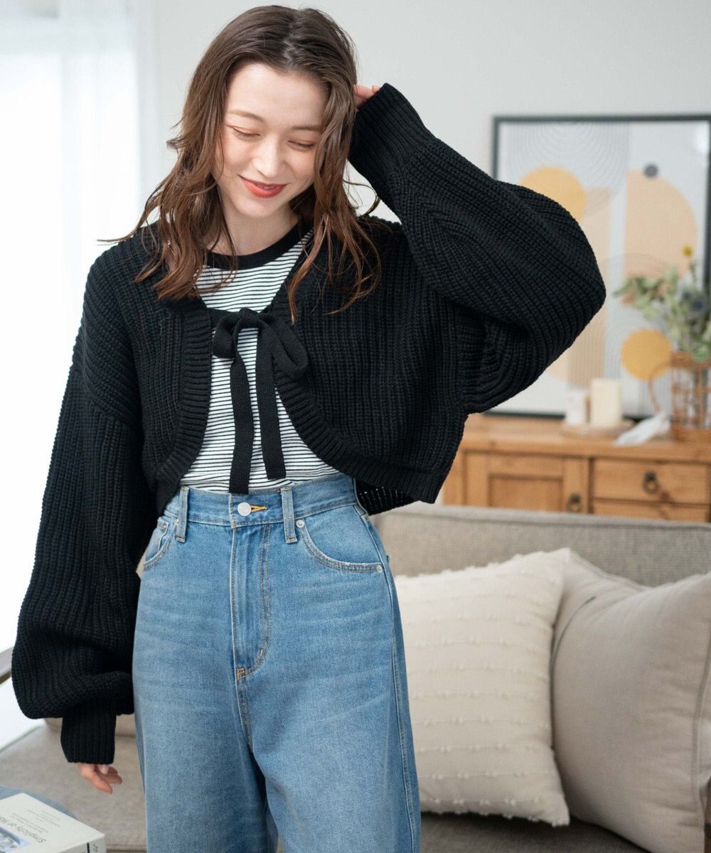 WEGO リボンニットボレロ 