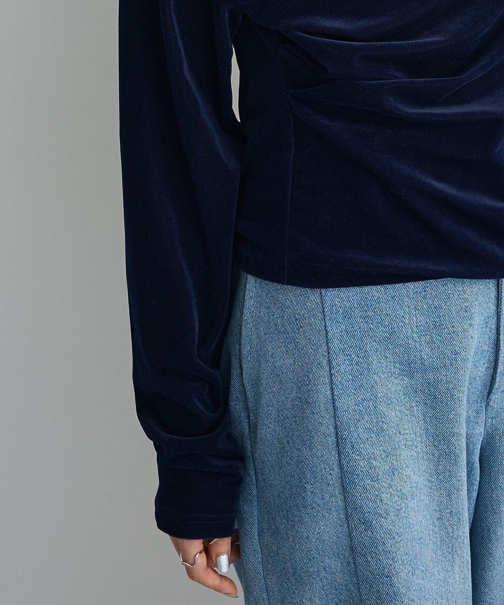 Green Parks シアーベロアオフショル長袖プルオーバー 