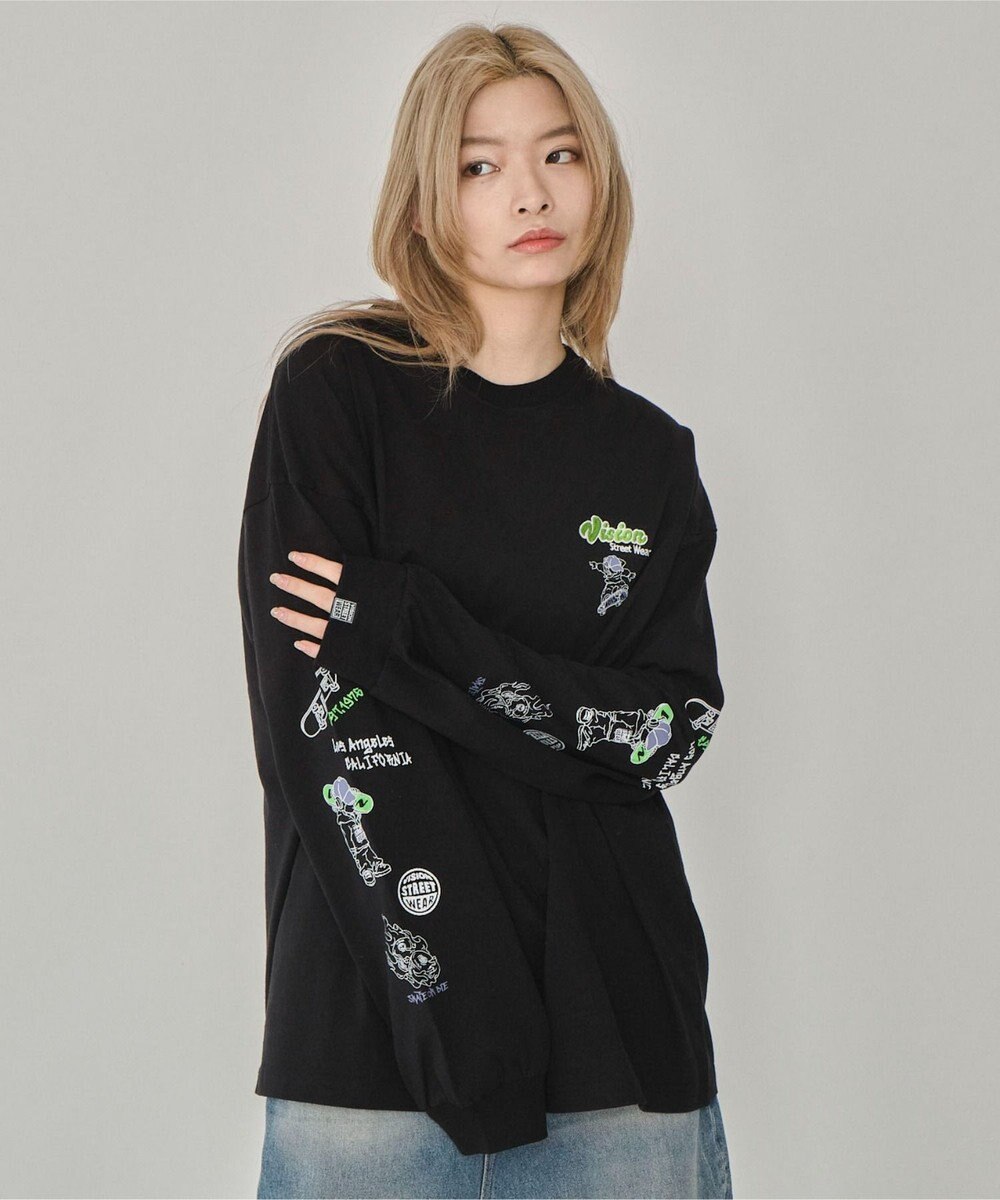 WEGO 【ユニセックス着用ITEM】別注VISIONグラフィックスリーブプリントT（LS） 