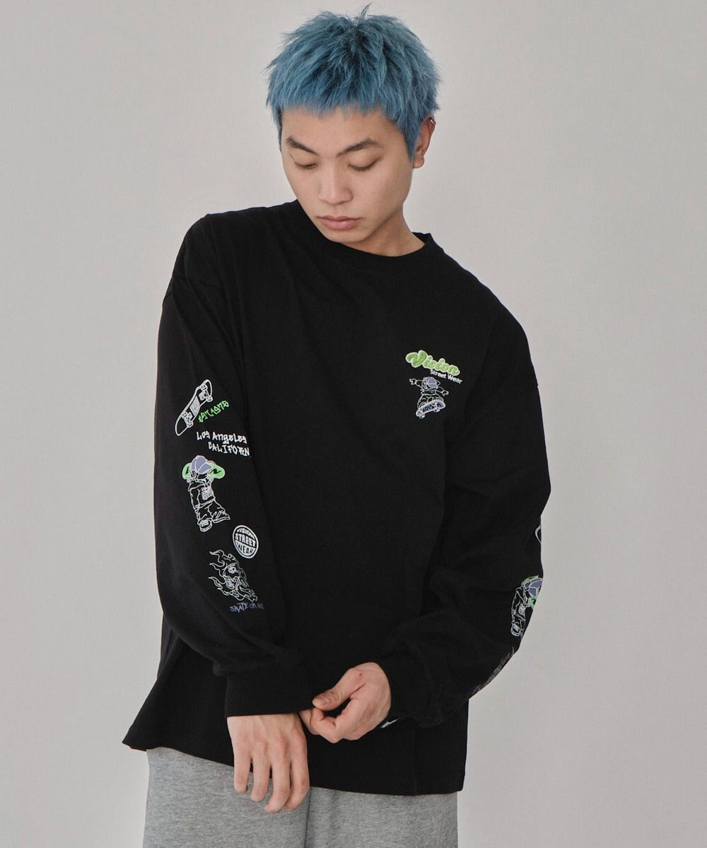 WEGO 【ユニセックス着用ITEM】別注VISIONグラフィックスリーブプリントT（LS） 
