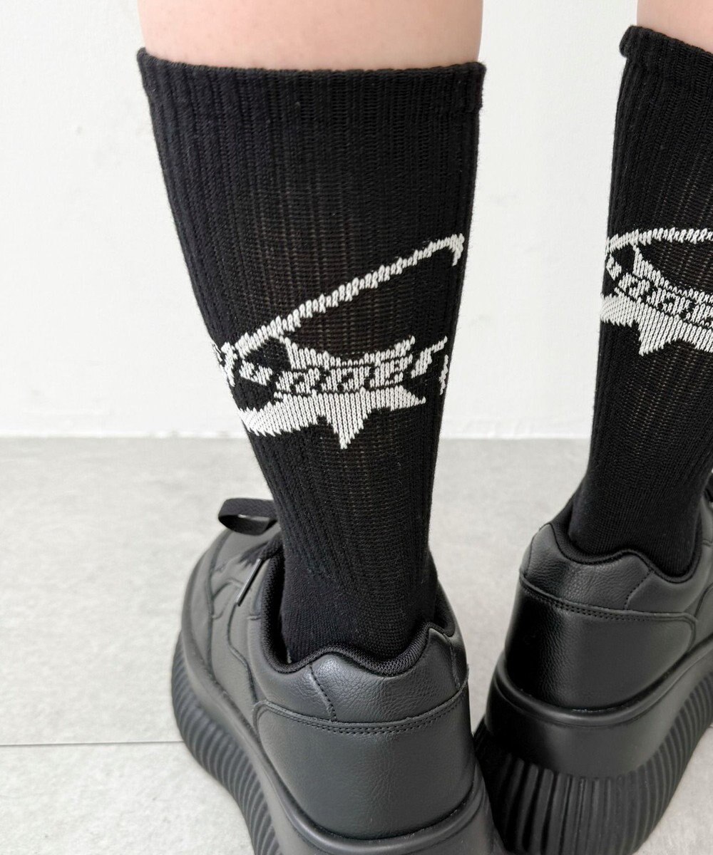 WEGO バックデザイン底パイルクルーソックス 