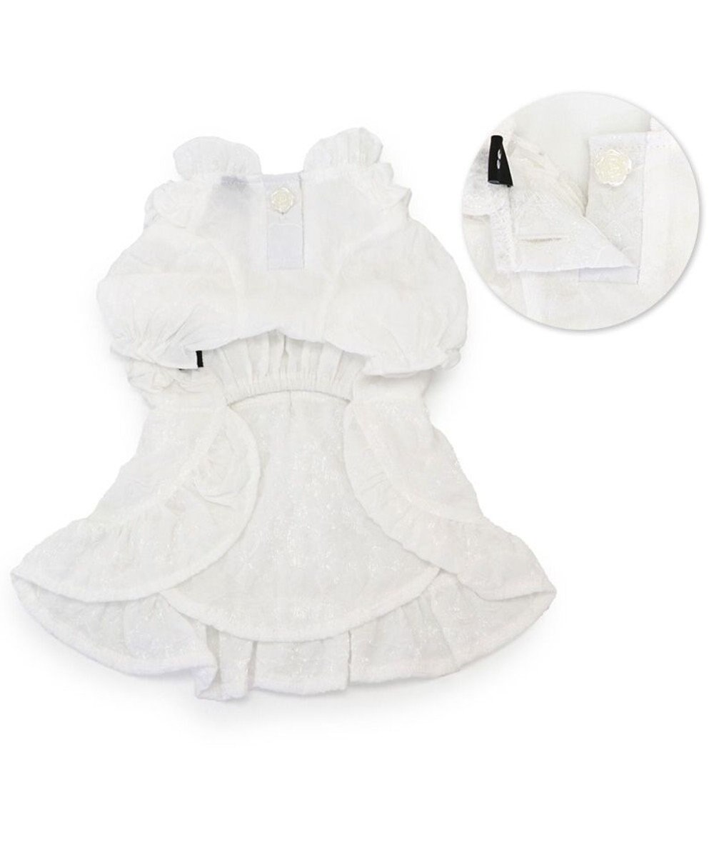 PET PARADISE cherircouture フリルリボン ワンピース 《ホワイト》 小型犬 