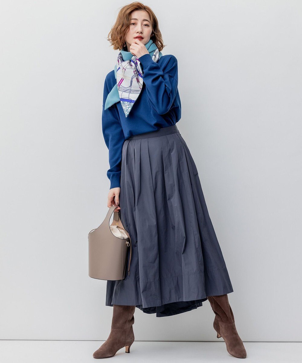 23区 L 【洗える】ウールコットンストレッチ オーバーサイズ ニット 