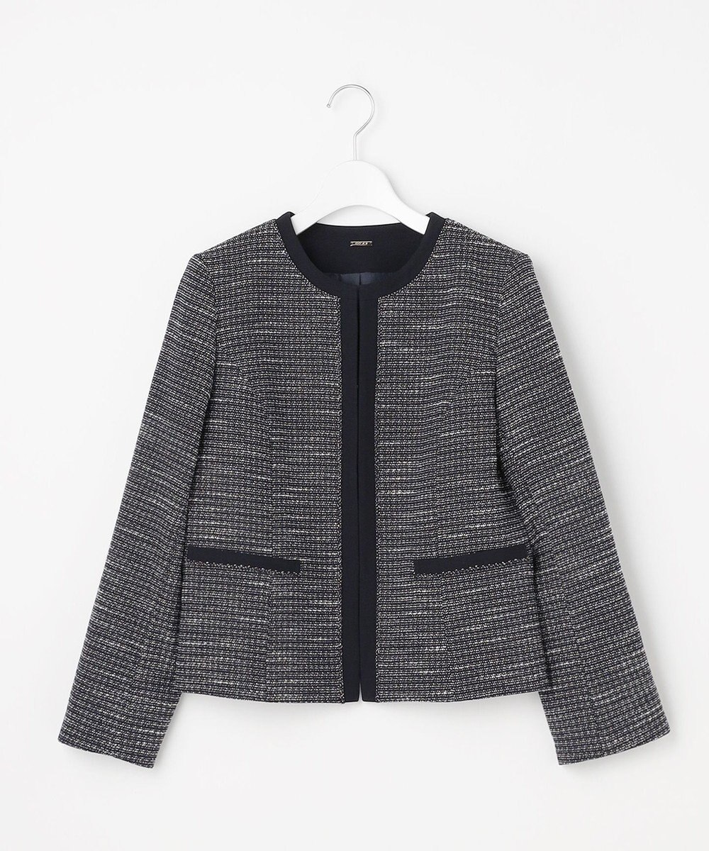 ANY SIS リップルボーダーストレッチ ジャケット 