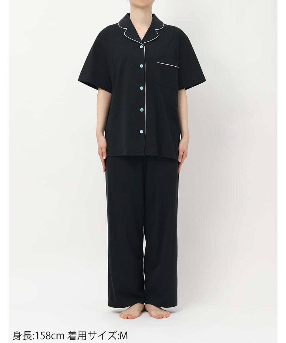 une nana cool 【綿100%】60/2 やわらか天竺 半袖開襟パジャマ MADE WITH LIBERTY FABRIC 