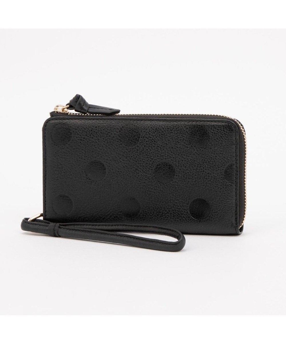 UNBILLION ペルケ perche / ドット型押しL字ロングストラップウォレット 