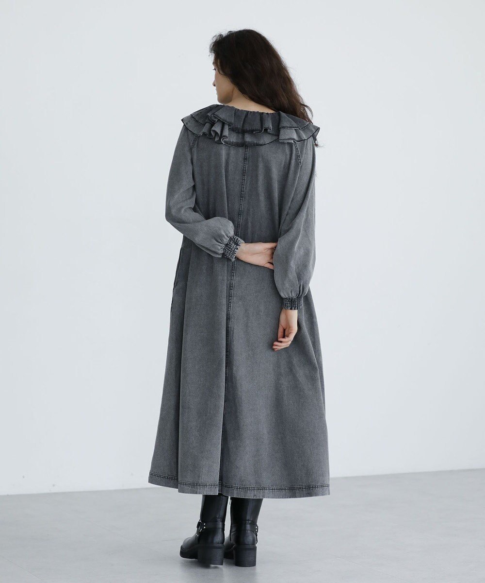 Green Parks ■ESCAR デニムラッフルカラーワンピース 