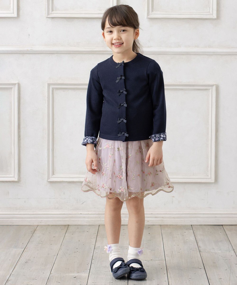 ANY KIDS 刺繍チュールガーリー ワンピース 