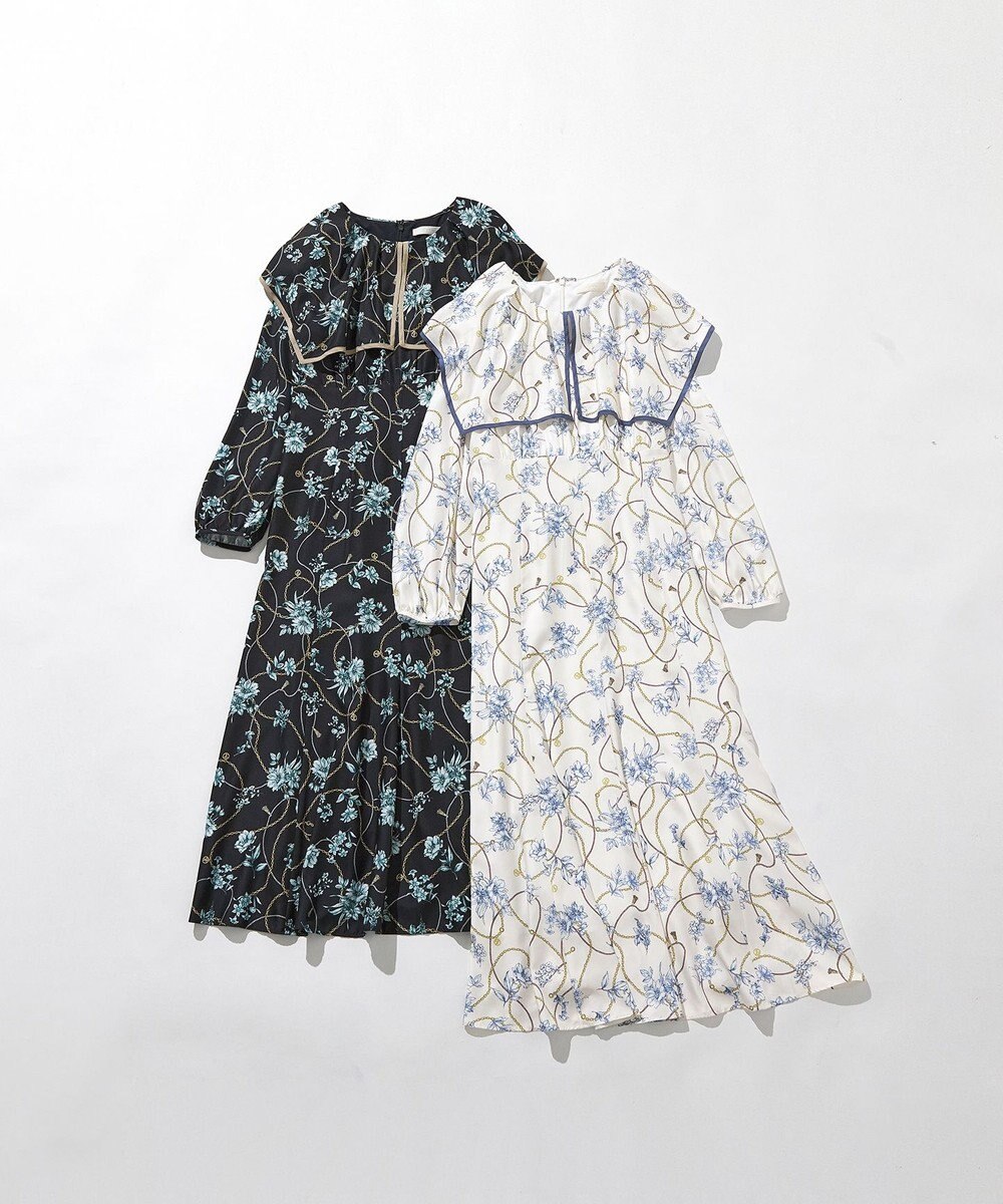 ANY SIS L 【洗える】スカーフデザインプリント ワンピース 