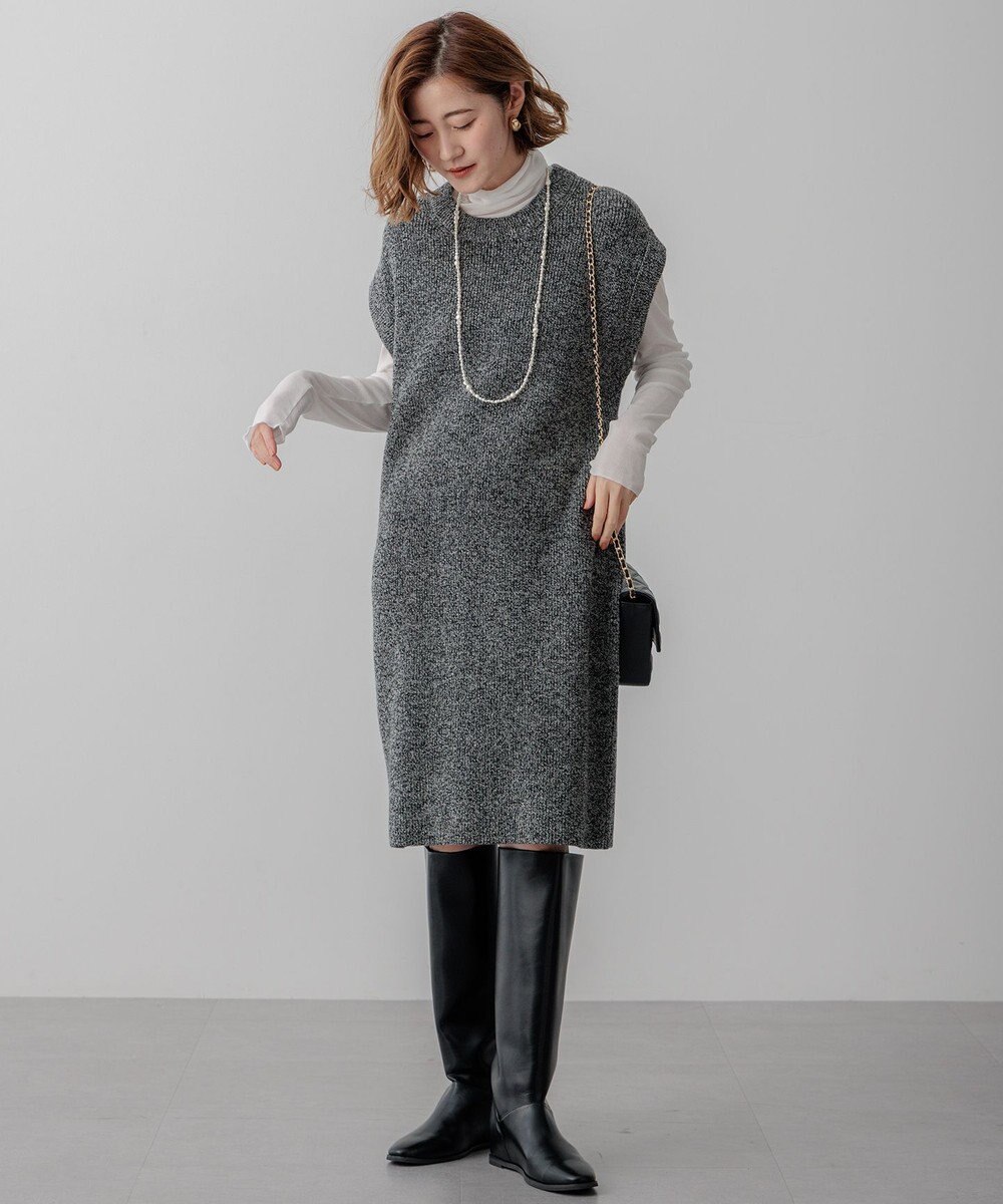 23区 【SLOW/一部店舗限定】ニットトータル スリーブレス ワンピース 