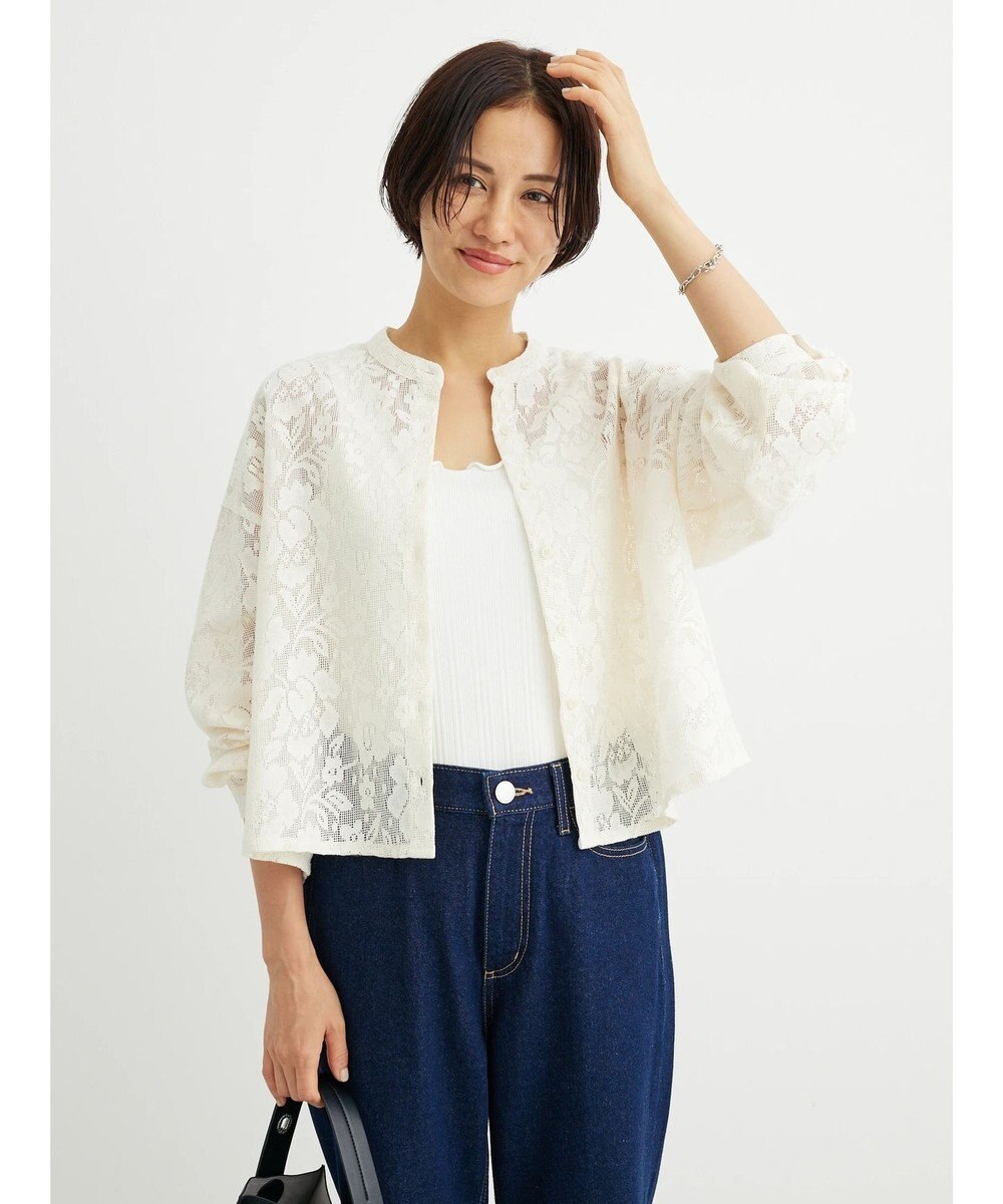 Green Parks ・ＥＬＥＮＣＡＲＥ　ＤＵＥ　バンドカラーレースシャツ 