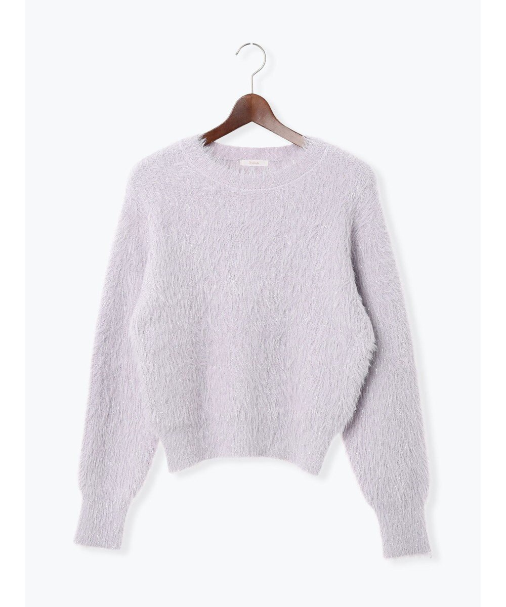 Te chichi シャギーヤーンロングスリーブニット 