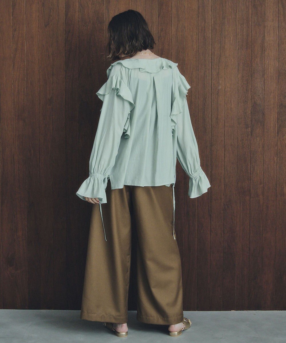 YECCA VECCA ベルト付き2wayタックワイドパンツ 