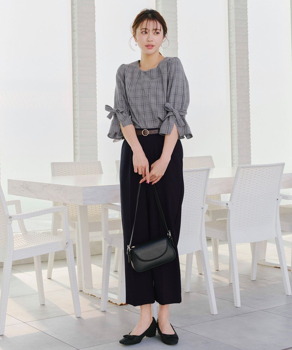 Tiaclasse L 【洗える】リボンスリーブブラウス 