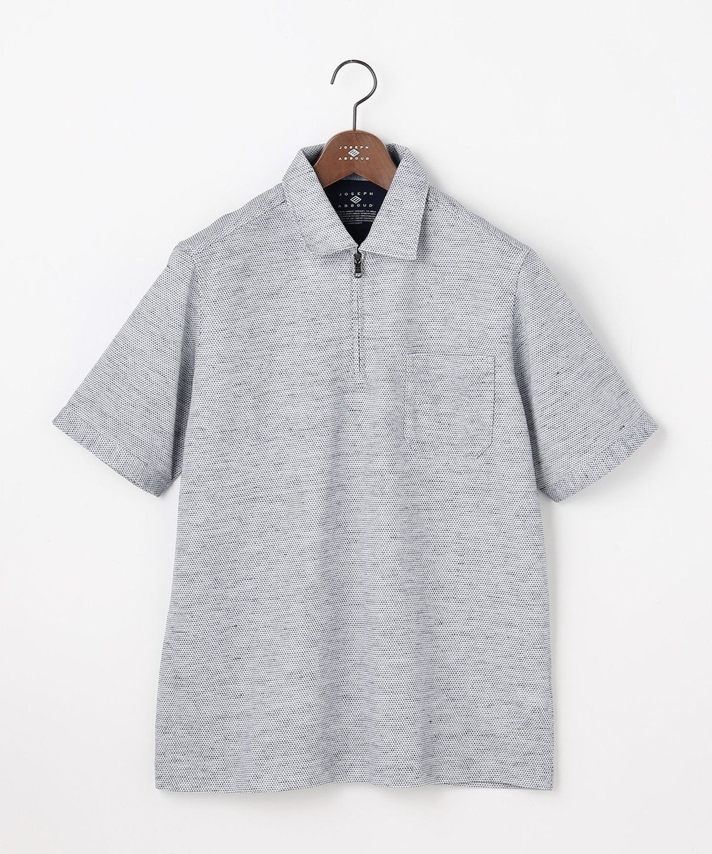 JOSEPH ABBOUD  【フランス産リネン×日本の技術・清涼感】ノルマンディリネントップジャージ ジップ ポロシャツ 