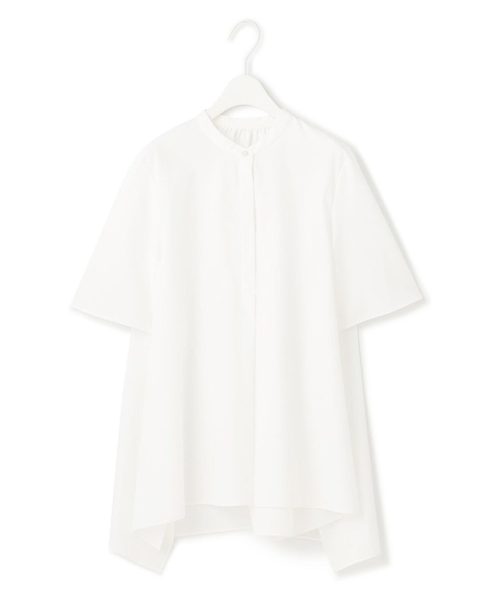 ICB 【接触冷感・UVカット・洗える】ヴィンテージスパンブロード バンドカラーブラウス 