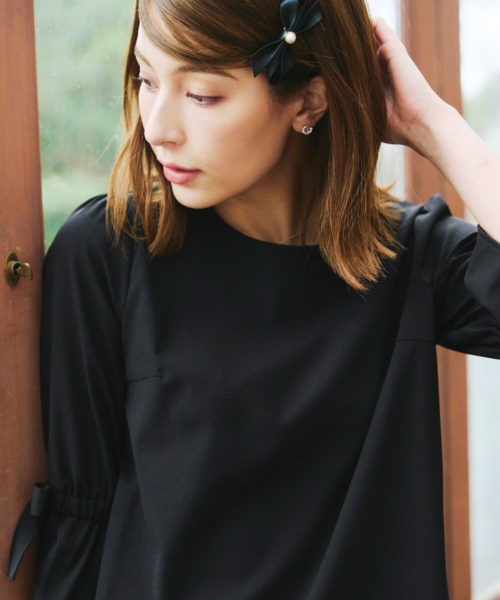 Tiaclasse L 【洗える】リボンスリーブブラウス 