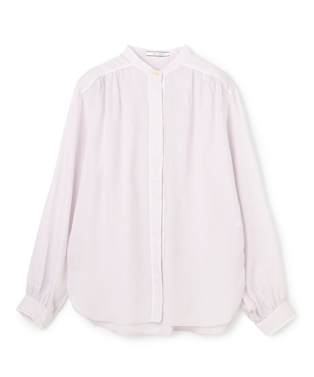 BEIGE， PAULINE / リネンヴィスコースレースブラウス 