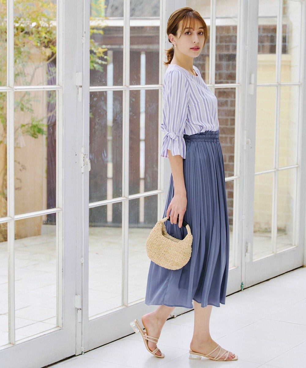 Tiaclasse L 【洗える】リボンスリーブブラウス 