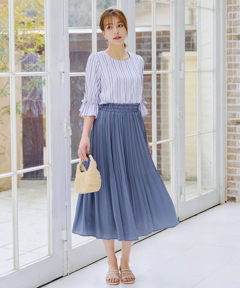 Tiaclasse L 【洗える】リボンスリーブブラウス 