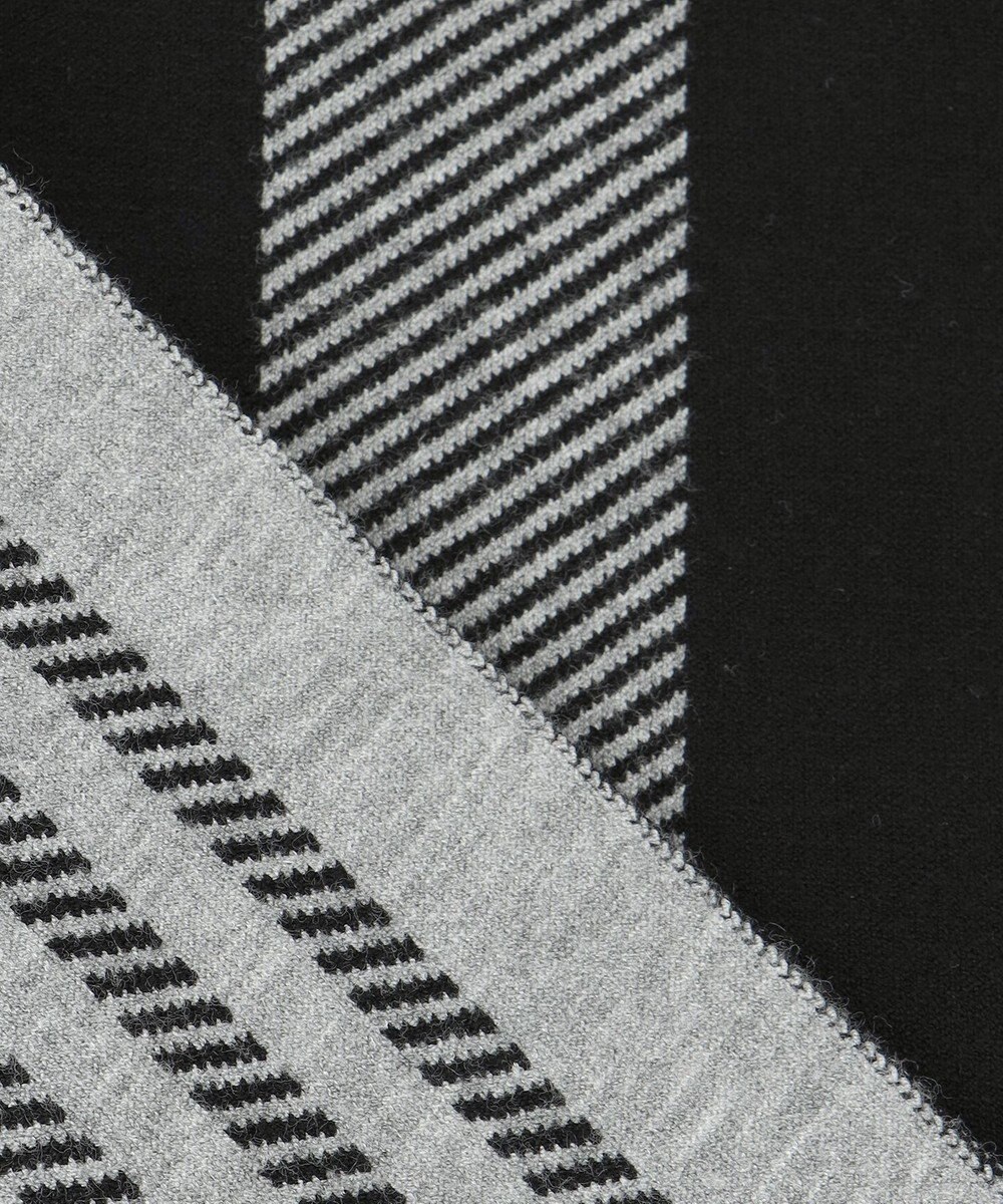 JOSEPH ABBOUD 【チクチクしない】リバーシブルSNOWYストライプマフラー 