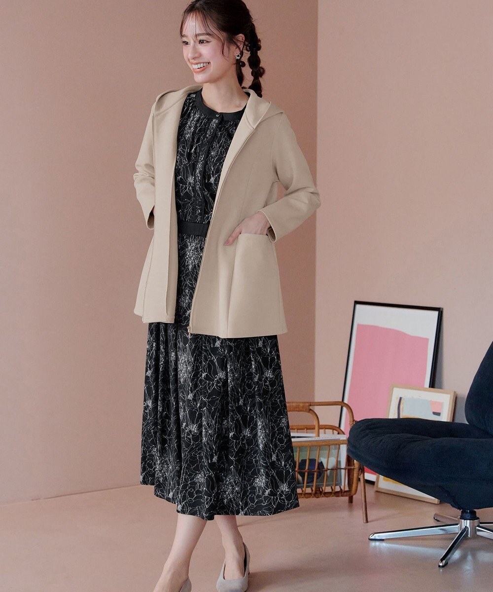 Tiaclasse L 【洗える】ソフトダンボールバックフレアフーディー 