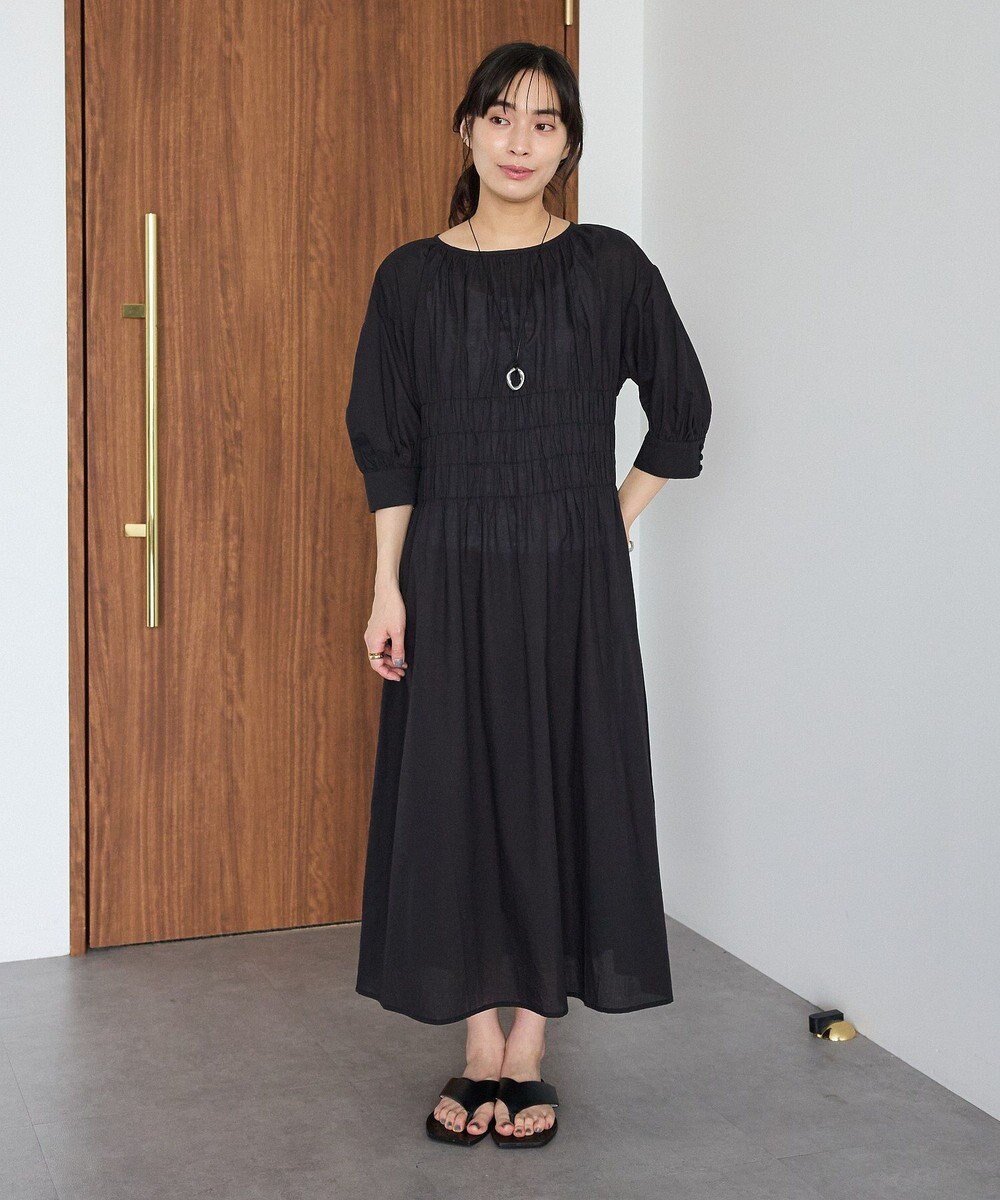 CRAFT STANDARD BOUTIQUE インド製 ハーフスリーブシャーリングワンピース 