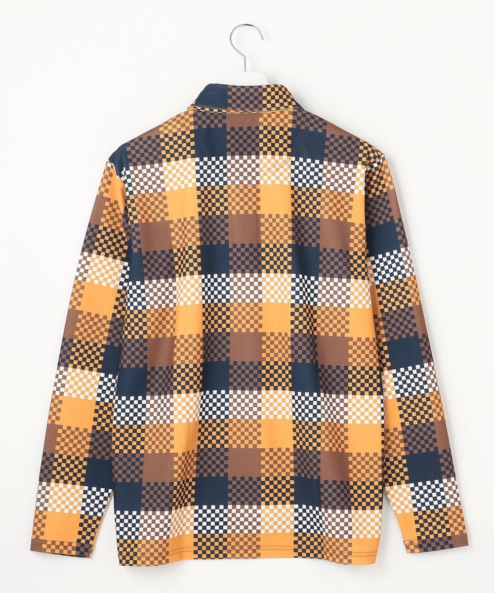 23区GOLF 【MEN/キングサイズ】【吸水速乾・UVケア】 チェック柄プリント 長袖シャツ 