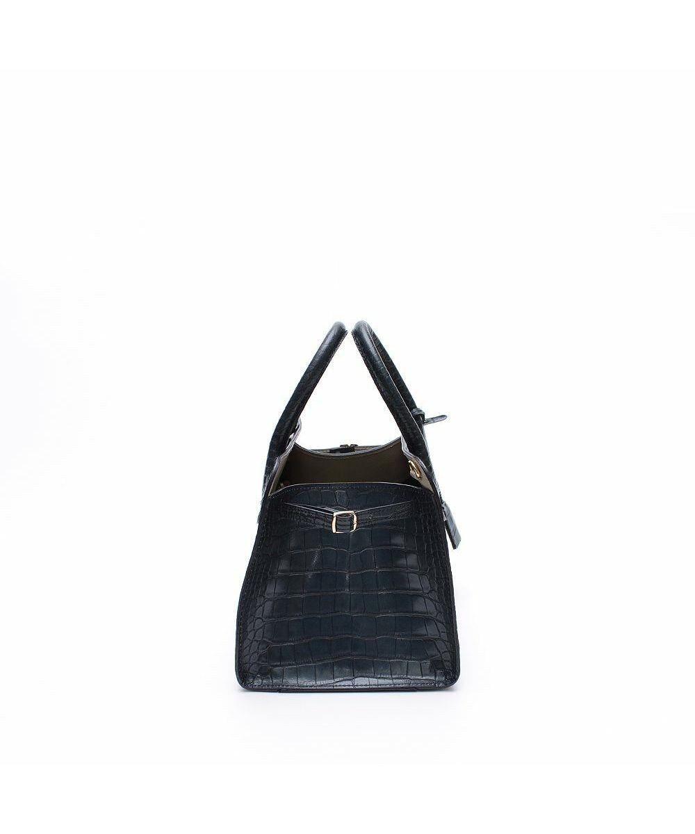 A.D.M.J. 【牛革】クロコ型押しサイドバックルトート25cm(ショルダーストラップ付) 
