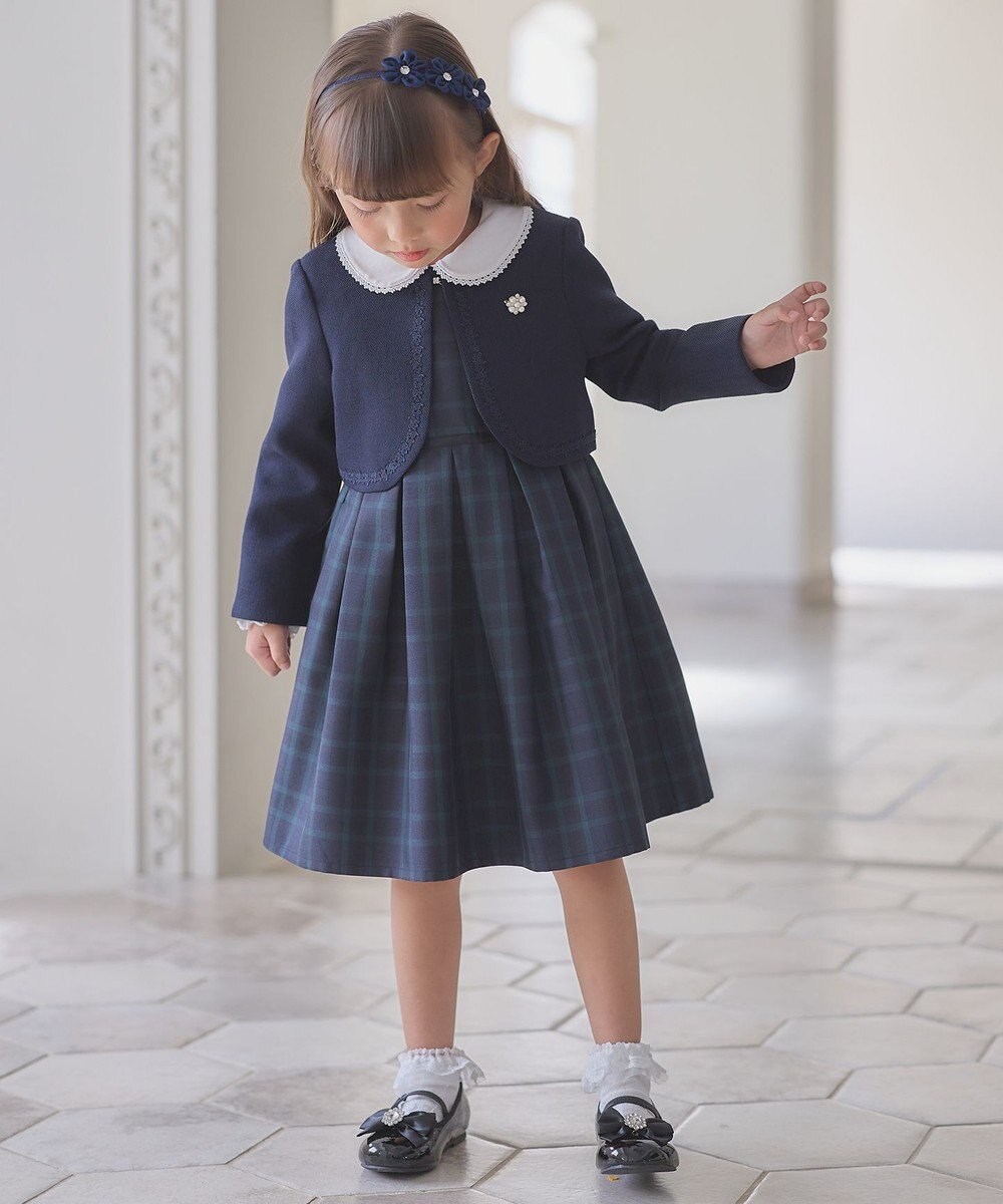 ANY KIDS チェック ジャンパースカート 