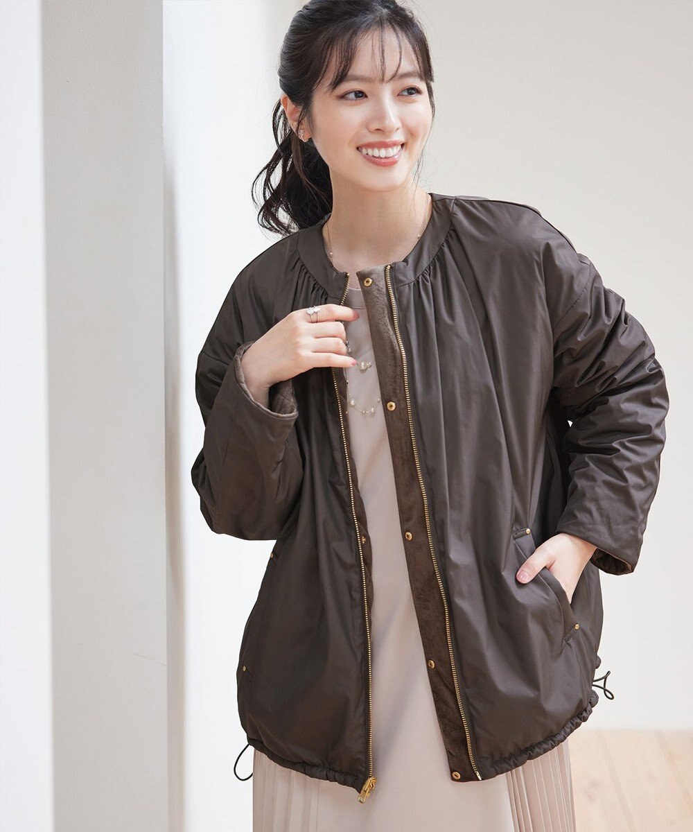 Tiaclasse 【リバーシブル】表裏2WAYベロアキルティングブルゾン 